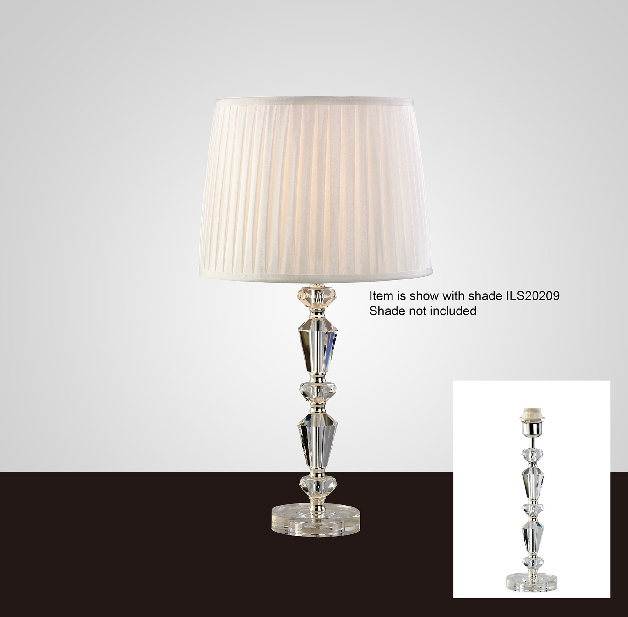 IL11026  Renee Crystal 41.5cm 1 Light Table Lamp Without Shade